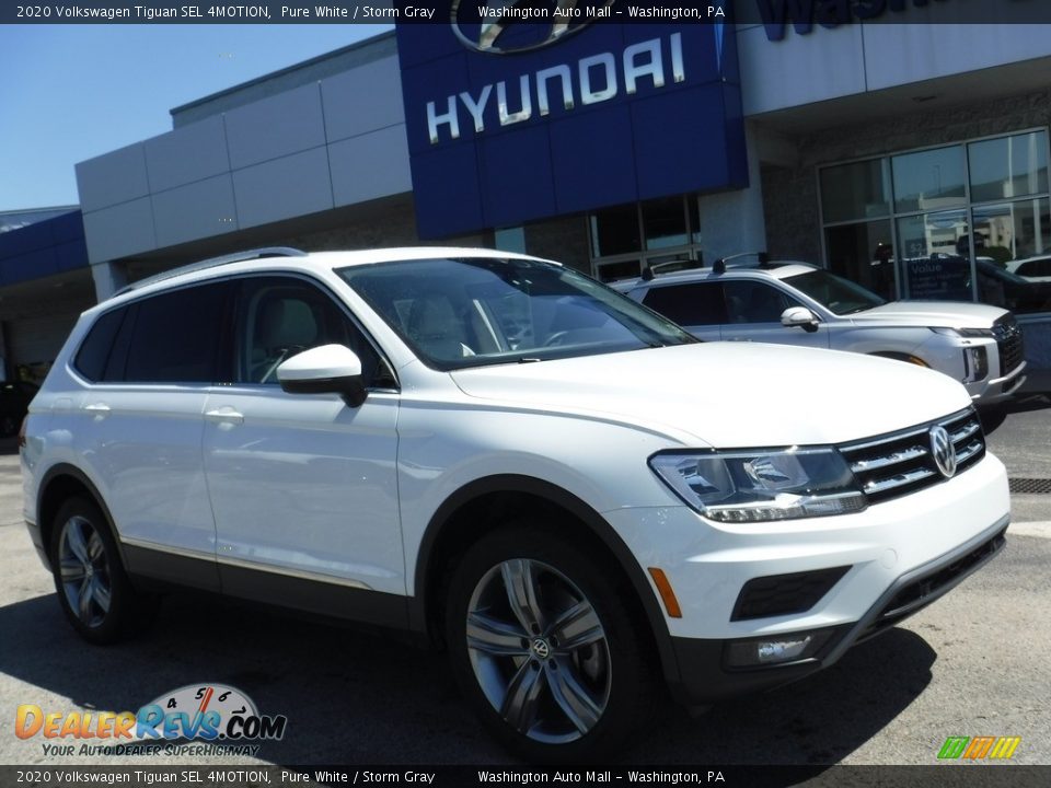 2020 Volkswagen Tiguan SEL 4MOTION Pure White / Storm Gray Photo #1