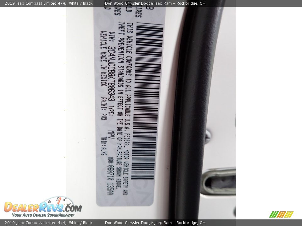 2019 Jeep Compass Limited 4x4 White / Black Photo #32