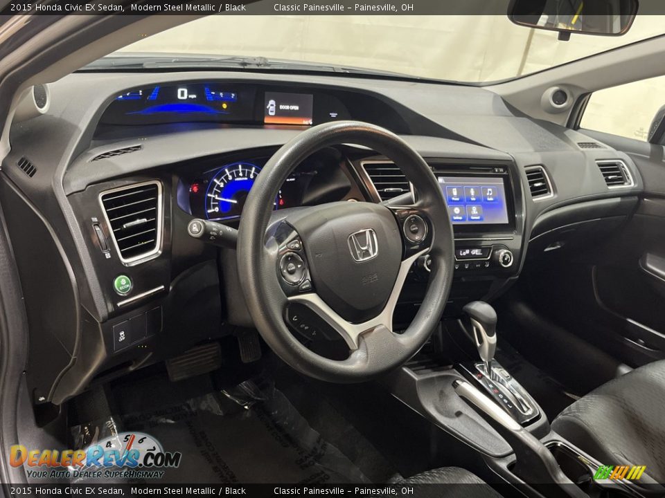 2015 Honda Civic EX Sedan Modern Steel Metallic / Black Photo #10