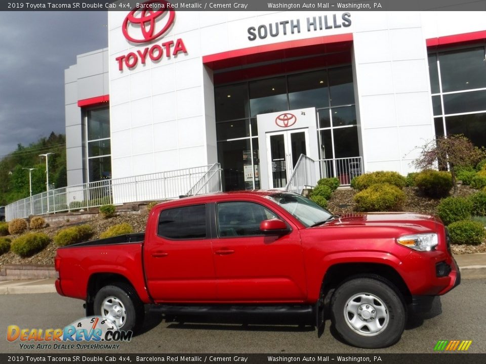 2019 Toyota Tacoma SR Double Cab 4x4 Barcelona Red Metallic / Cement Gray Photo #2