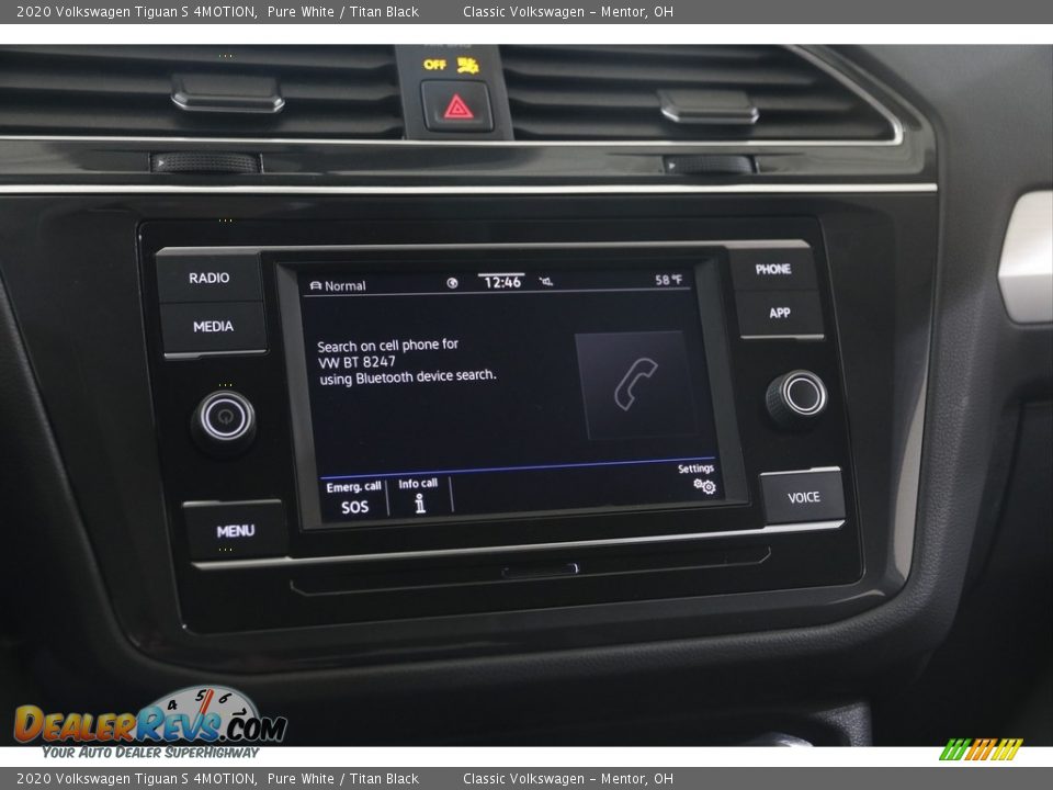 2020 Volkswagen Tiguan S 4MOTION Pure White / Titan Black Photo #11