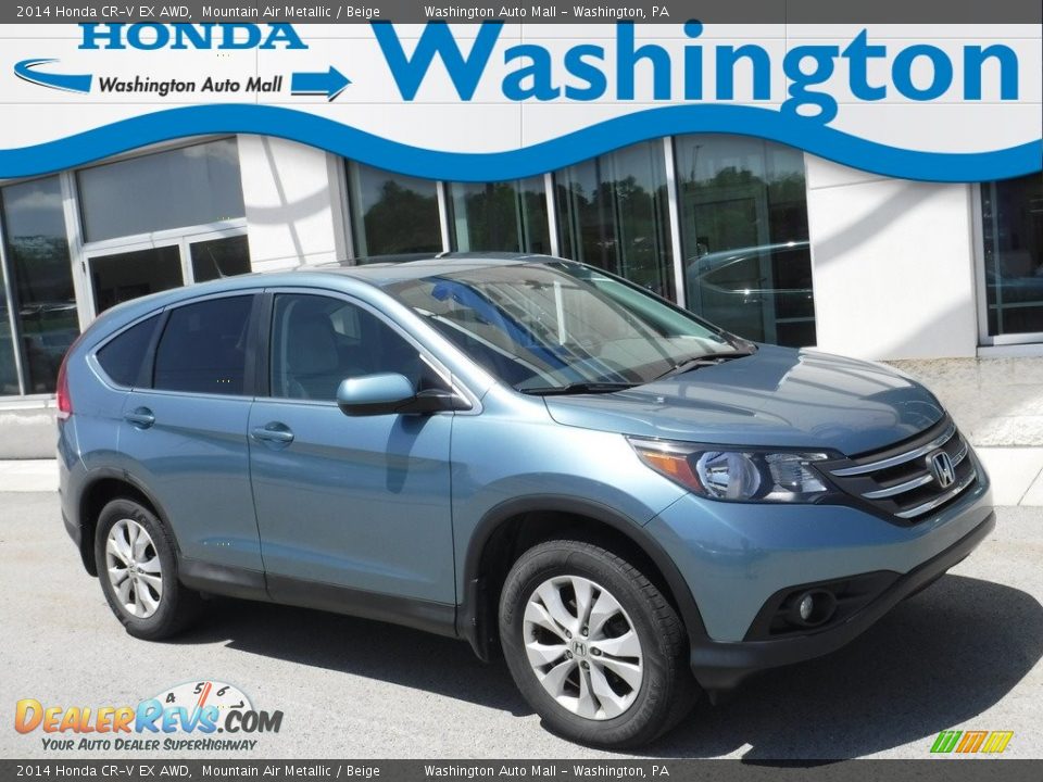 2014 Honda CR-V EX AWD Mountain Air Metallic / Beige Photo #1