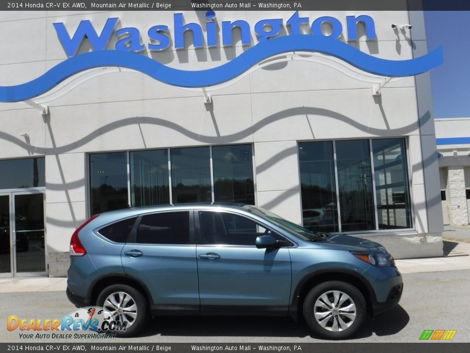 2014 Honda CR-V EX AWD Mountain Air Metallic / Beige Photo #2