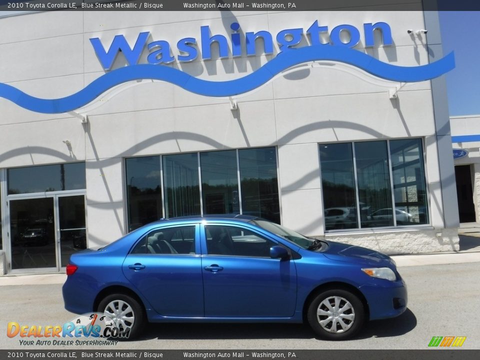 2010 Toyota Corolla LE Blue Streak Metallic / Bisque Photo #2