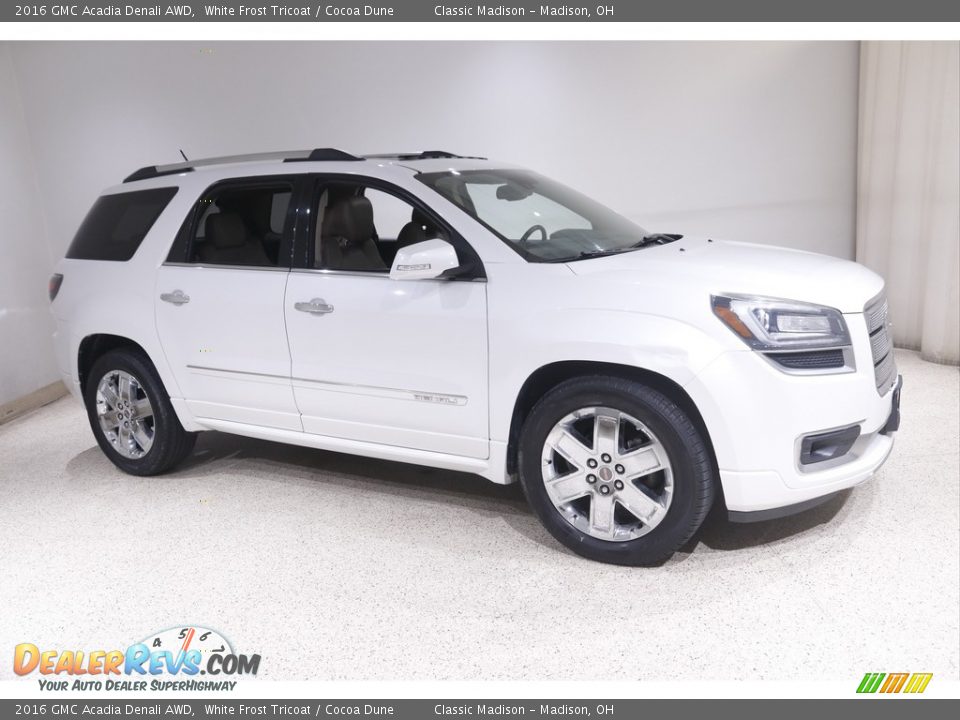 2016 GMC Acadia Denali AWD White Frost Tricoat / Cocoa Dune Photo #1