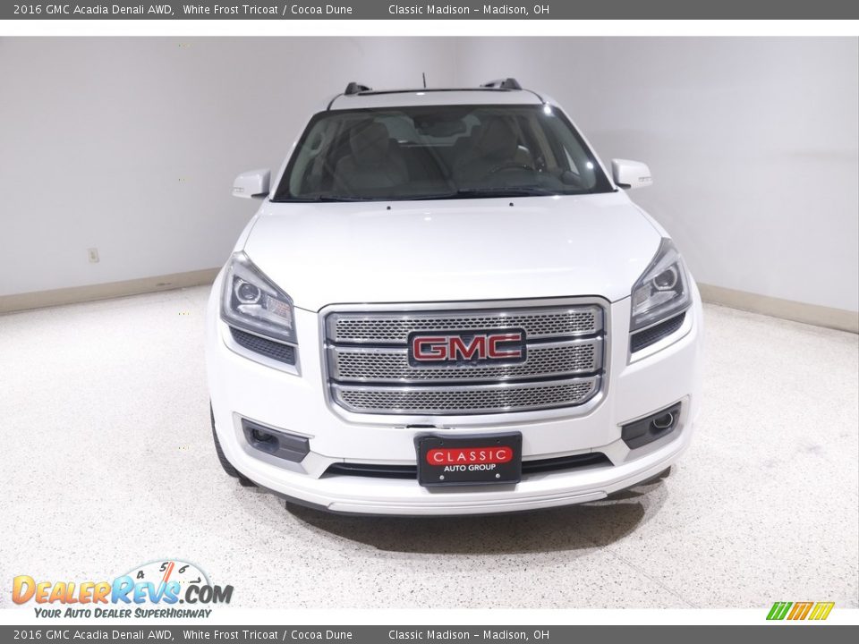 2016 GMC Acadia Denali AWD White Frost Tricoat / Cocoa Dune Photo #2
