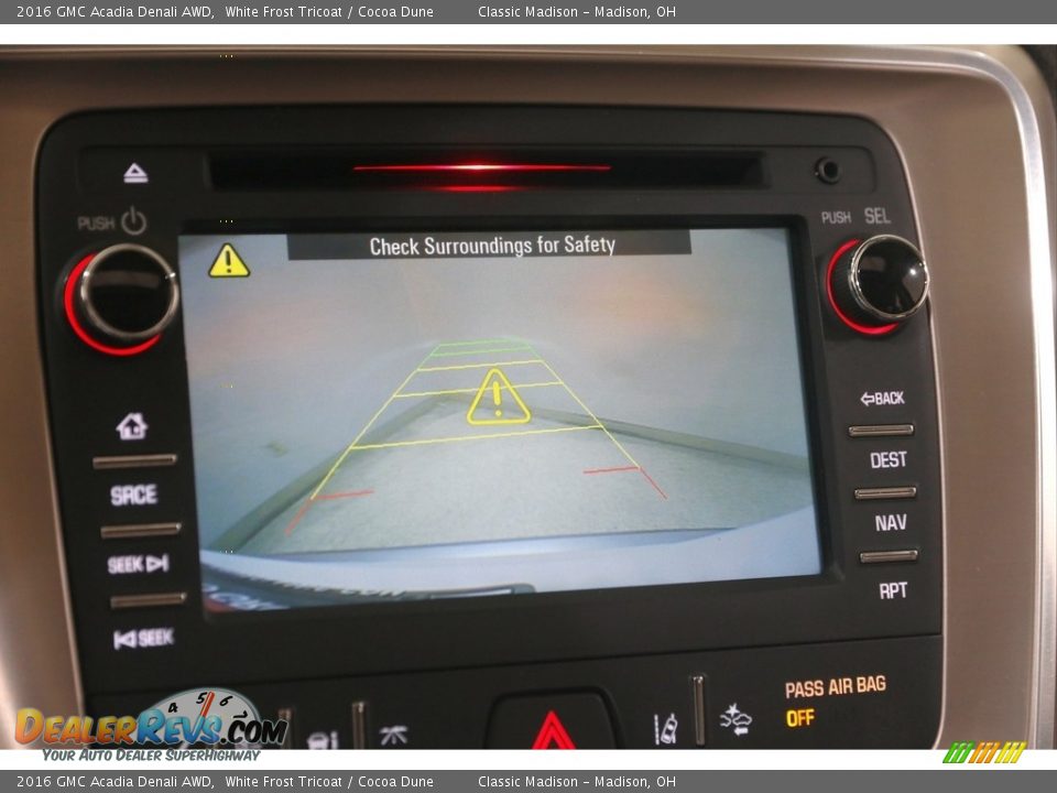 2016 GMC Acadia Denali AWD White Frost Tricoat / Cocoa Dune Photo #13