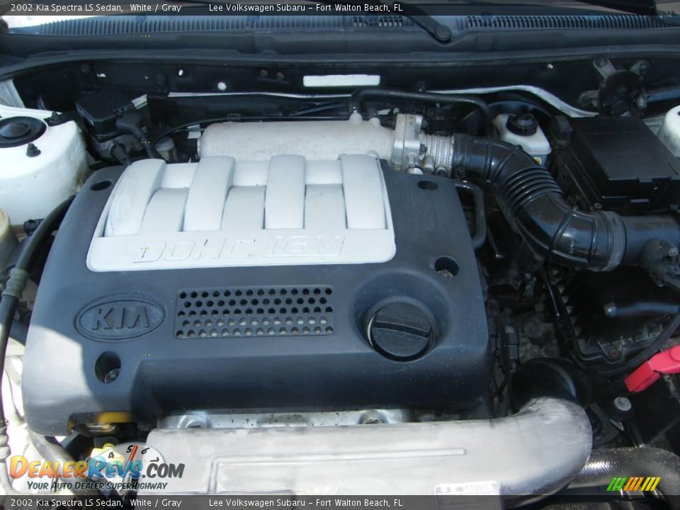 2002 Kia Spectra LS Sedan White / Gray Photo #28