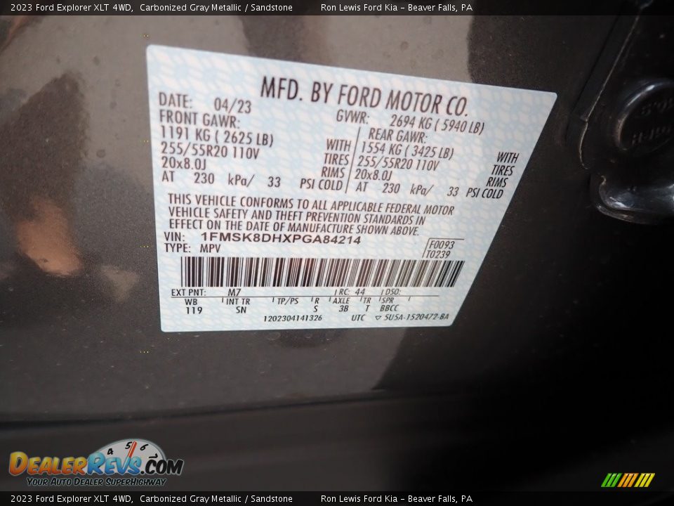2023 Ford Explorer XLT 4WD Carbonized Gray Metallic / Sandstone Photo #20