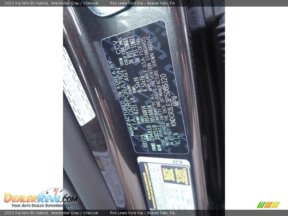 2023 Kia Niro EX Hybrid Interstellar Gray / Charcoal Photo #20