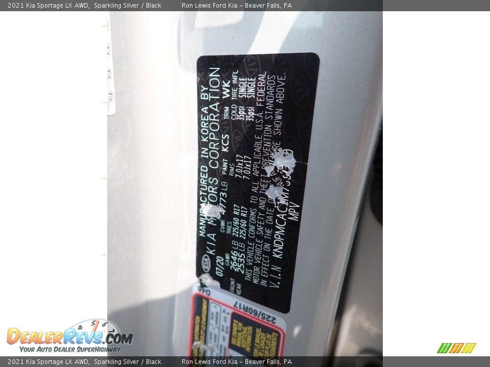 2021 Kia Sportage LX AWD Sparkling Silver / Black Photo #20