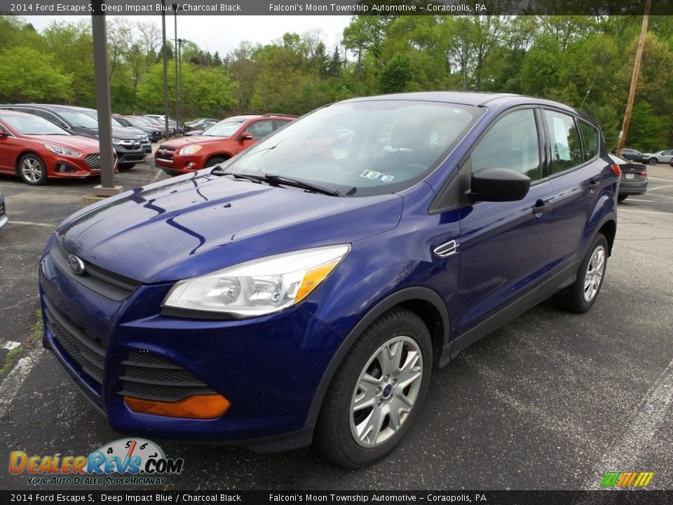 2014 Ford Escape S Deep Impact Blue / Charcoal Black Photo #1