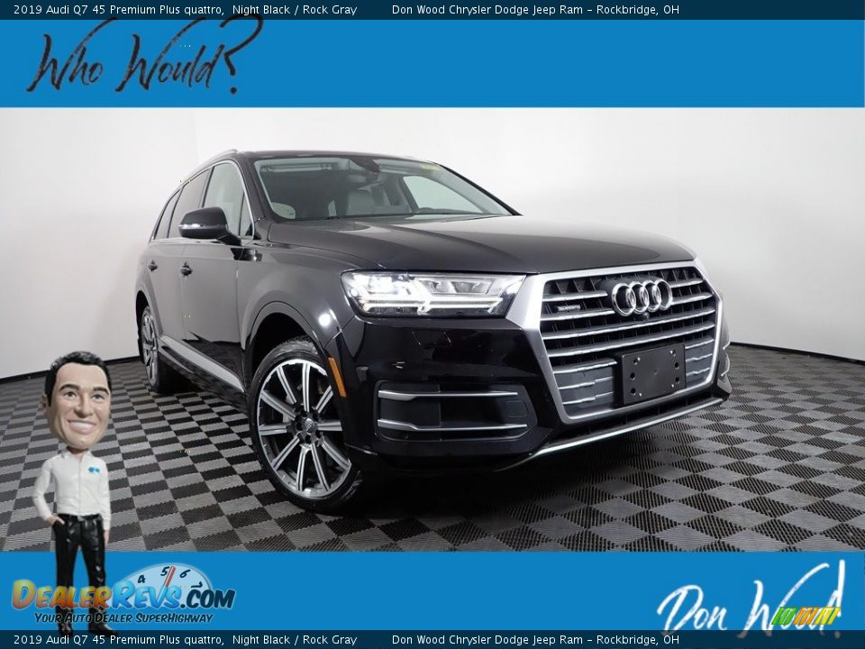 2019 Audi Q7 45 Premium Plus quattro Night Black / Rock Gray Photo #1
