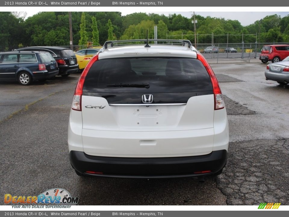 2013 Honda CR-V EX-L White Diamond Pearl / Beige Photo #4