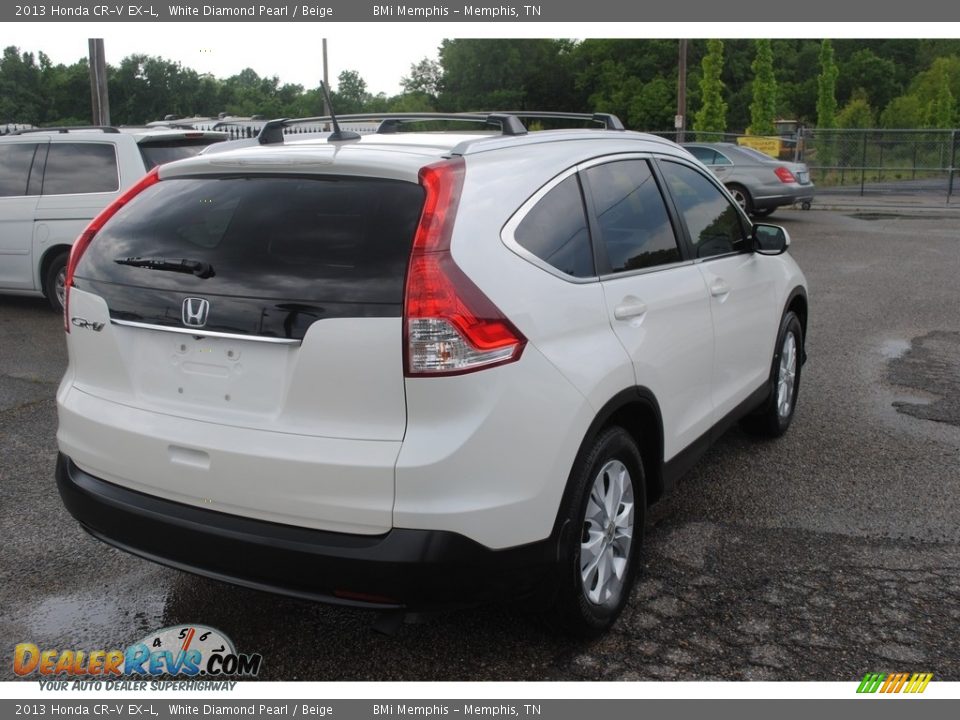 2013 Honda CR-V EX-L White Diamond Pearl / Beige Photo #5