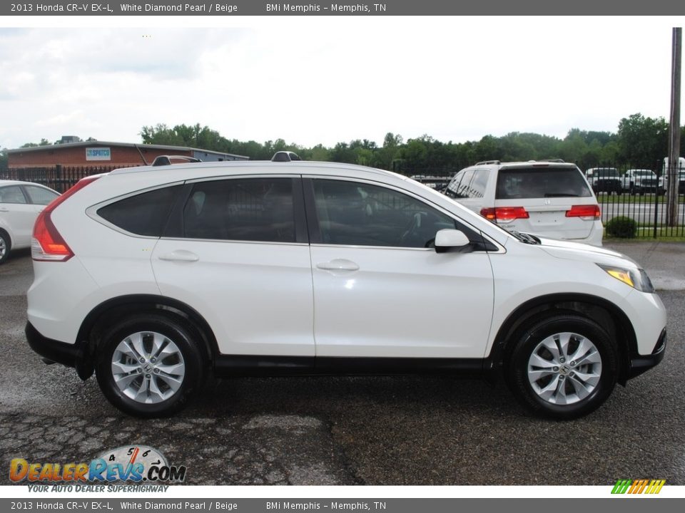 2013 Honda CR-V EX-L White Diamond Pearl / Beige Photo #6