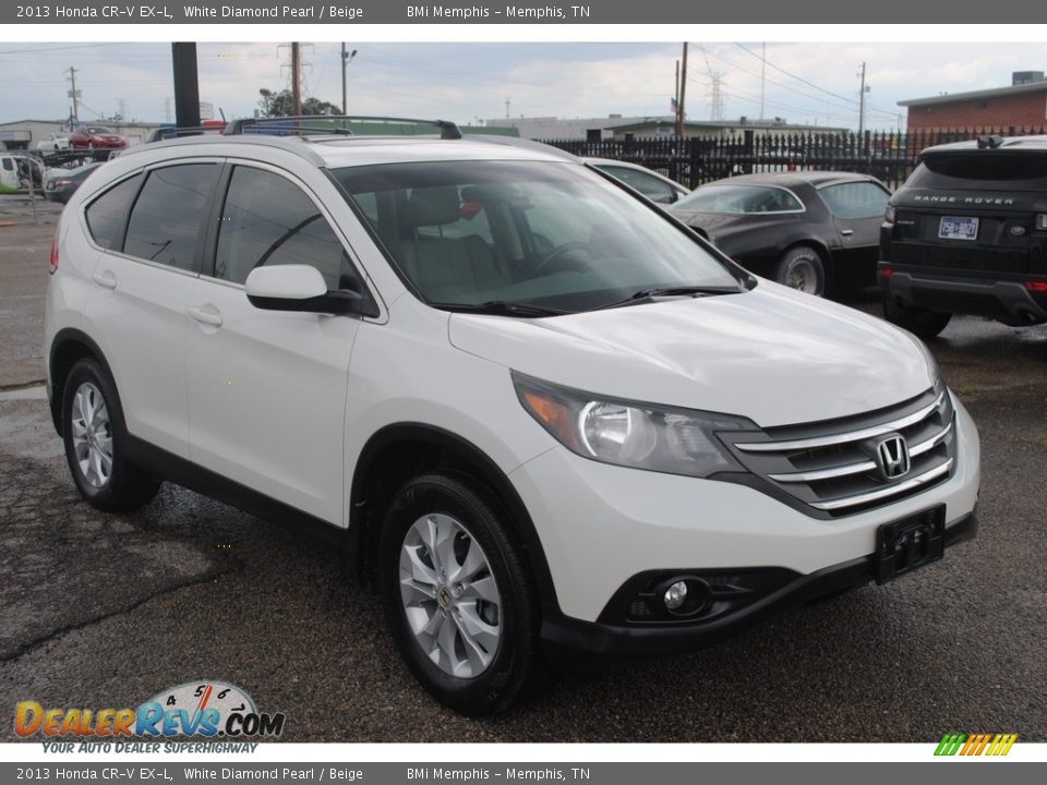 2013 Honda CR-V EX-L White Diamond Pearl / Beige Photo #7