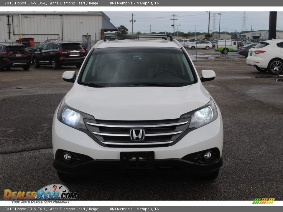 2013 Honda CR-V EX-L White Diamond Pearl / Beige Photo #8