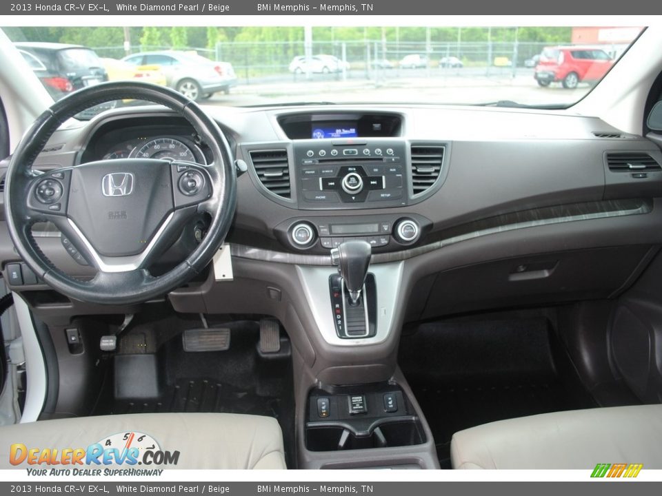 2013 Honda CR-V EX-L White Diamond Pearl / Beige Photo #9