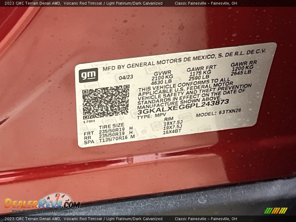2023 GMC Terrain Denali AWD Volcanic Red Tintcoat / Light Platinum/Dark Galvanized Photo #34