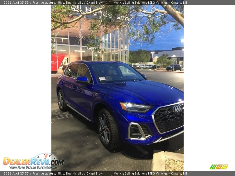 2021 Audi Q5 55 e Prestige quattro Ultra Blue Metallic / Okapi Brown Photo #1