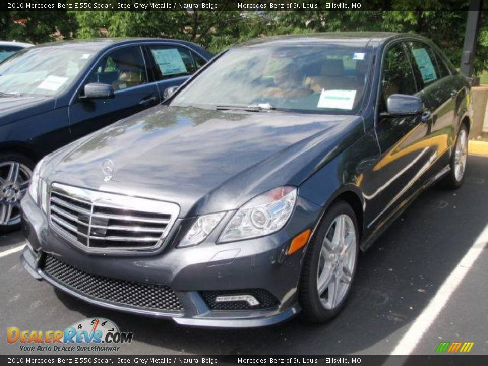 2010 Mercedes-Benz E 550 Sedan Steel Grey Metallic / Natural Beige Photo #1