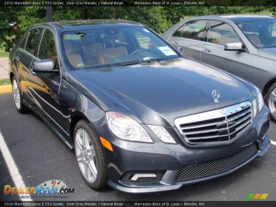 2010 Mercedes-Benz E 550 Sedan Steel Grey Metallic / Natural Beige Photo #3