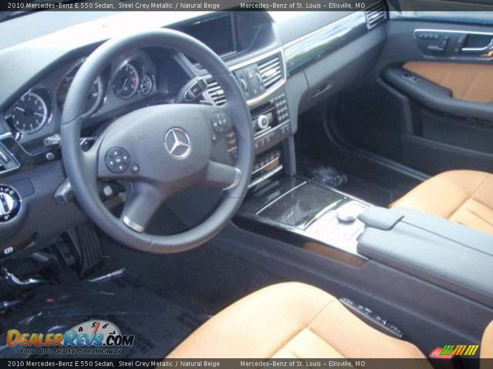 2010 Mercedes-Benz E 550 Sedan Steel Grey Metallic / Natural Beige Photo #9