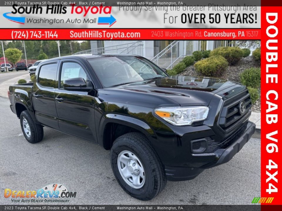 2023 Toyota Tacoma SR Double Cab 4x4 Black / Cement Photo #1