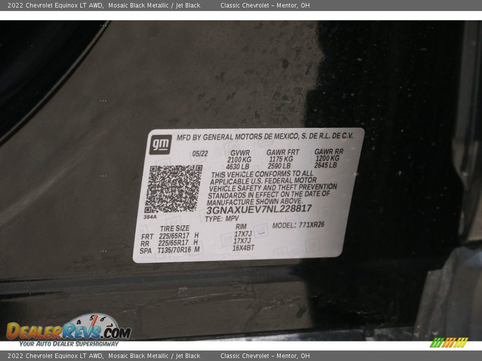 2022 Chevrolet Equinox LT AWD Mosaic Black Metallic / Jet Black Photo #22