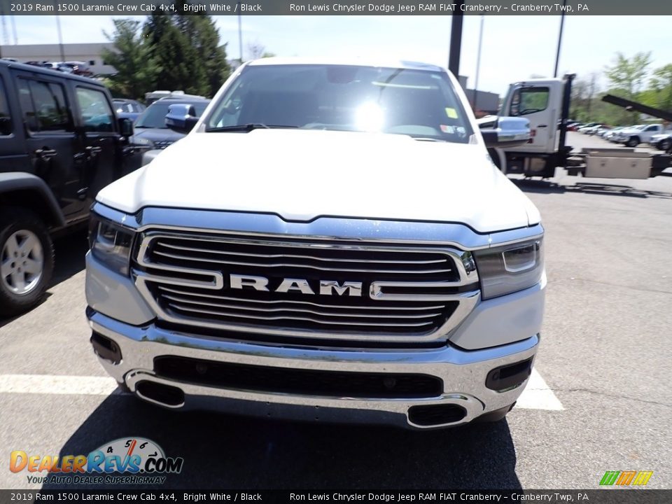 2019 Ram 1500 Laramie Crew Cab 4x4 Bright White / Black Photo #2