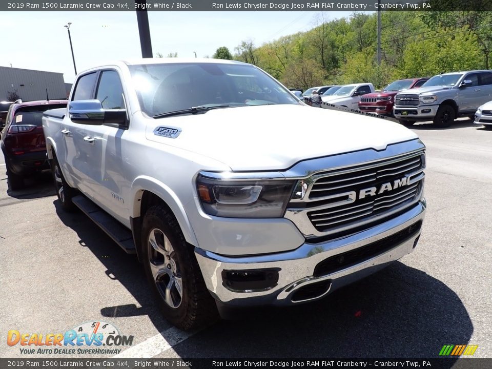 2019 Ram 1500 Laramie Crew Cab 4x4 Bright White / Black Photo #3