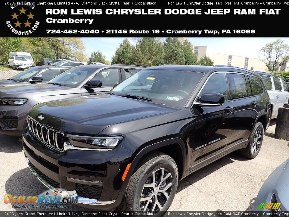 2023 Jeep Grand Cherokee L Limited 4x4 Diamond Black Crystal Pearl / Global Black Photo #1