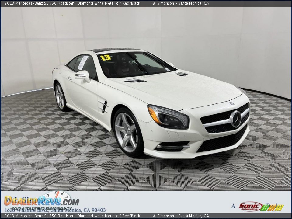 2013 Mercedes-Benz SL 550 Roadster Diamond White Metallic / Red/Black Photo #1