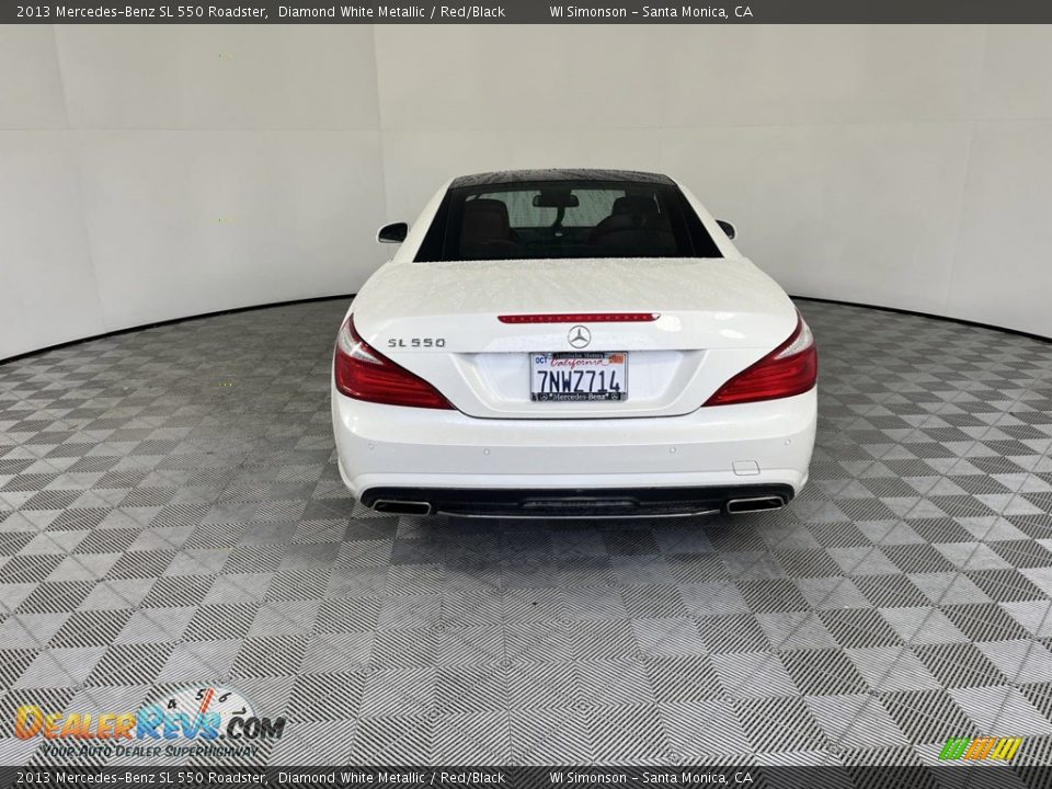 2013 Mercedes-Benz SL 550 Roadster Diamond White Metallic / Red/Black Photo #6