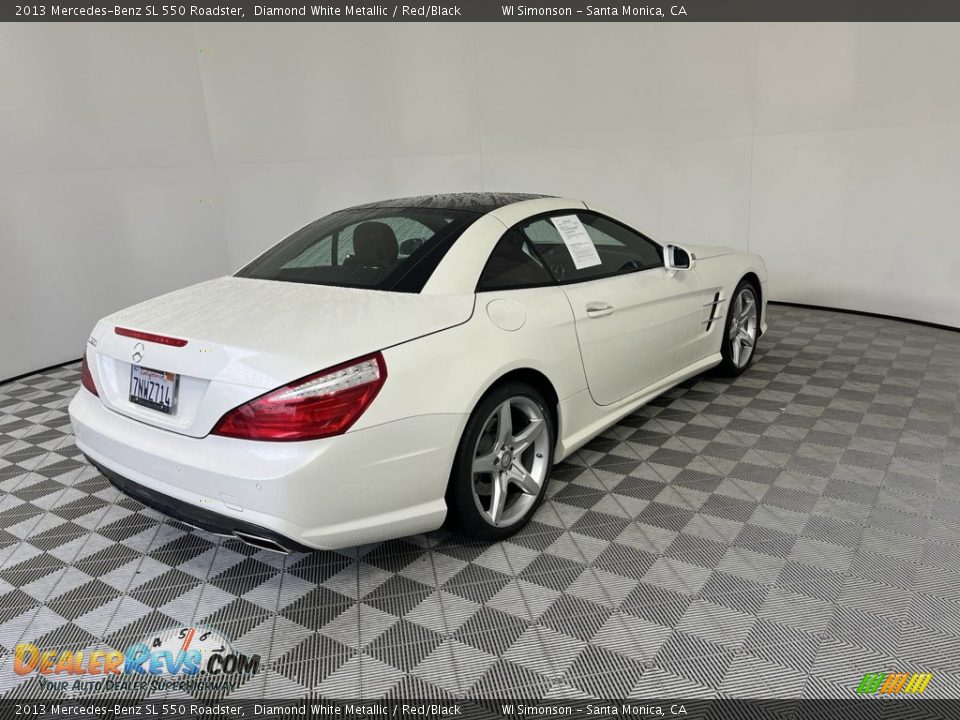 2013 Mercedes-Benz SL 550 Roadster Diamond White Metallic / Red/Black Photo #7