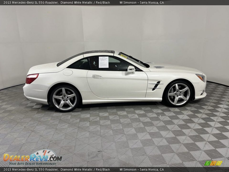 2013 Mercedes-Benz SL 550 Roadster Diamond White Metallic / Red/Black Photo #8