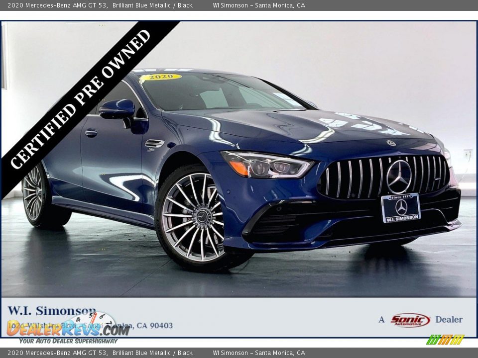 2020 Mercedes-Benz AMG GT 53 Brilliant Blue Metallic / Black Photo #1