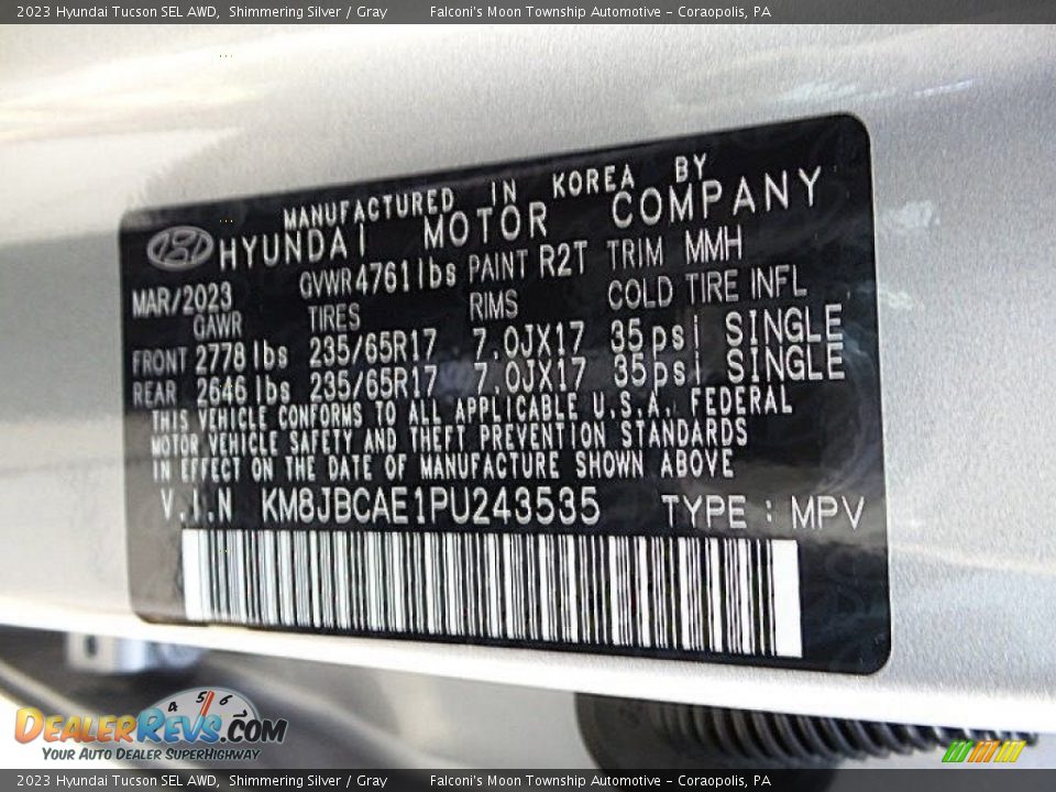 2023 Hyundai Tucson SEL AWD Shimmering Silver / Gray Photo #18