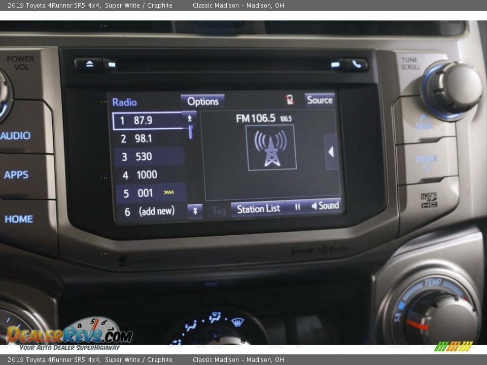 2019 Toyota 4Runner SR5 4x4 Super White / Graphite Photo #10