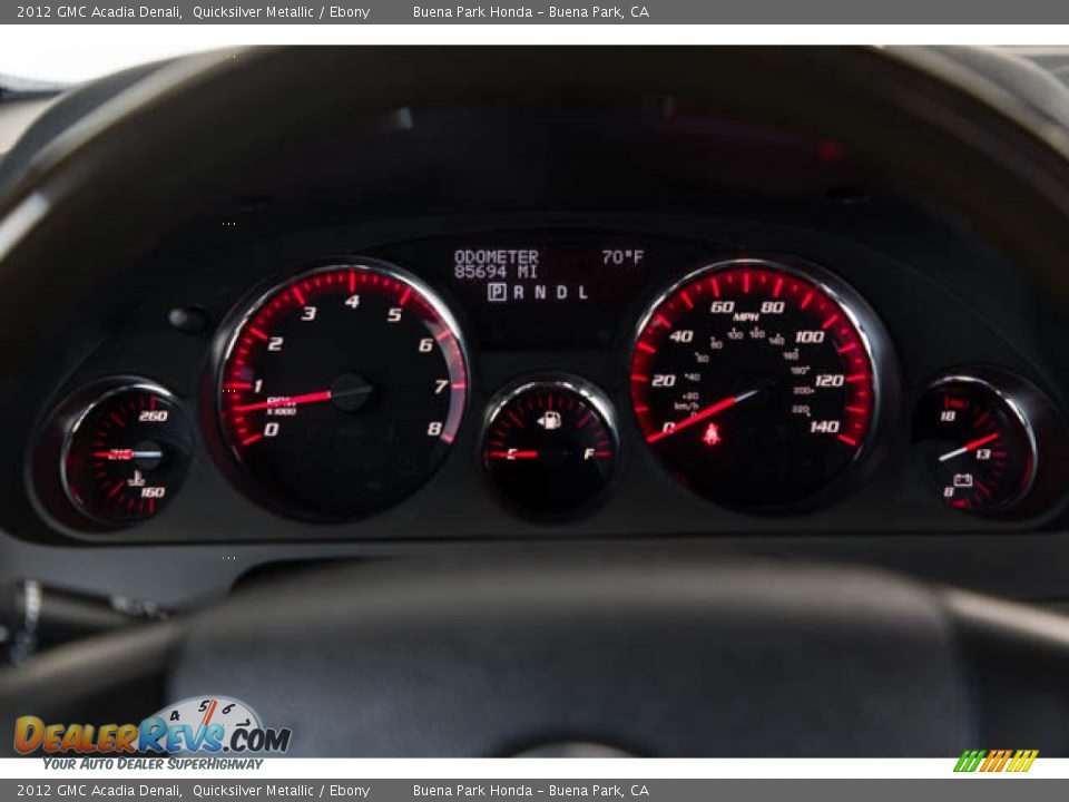 2012 GMC Acadia Denali Quicksilver Metallic / Ebony Photo #28