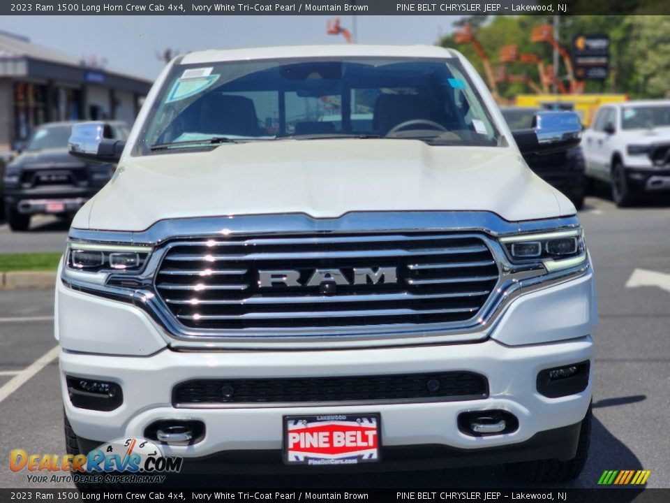 2023 Ram 1500 Long Horn Crew Cab 4x4 Ivory White Tri-Coat Pearl / Mountain Brown Photo #2