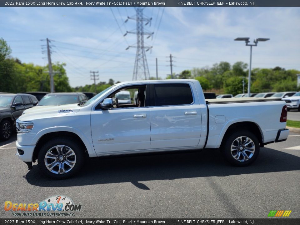 2023 Ram 1500 Long Horn Crew Cab 4x4 Ivory White Tri-Coat Pearl / Mountain Brown Photo #3