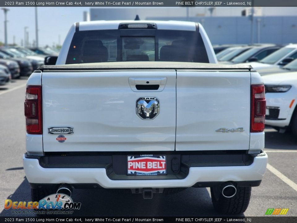 2023 Ram 1500 Long Horn Crew Cab 4x4 Ivory White Tri-Coat Pearl / Mountain Brown Photo #6