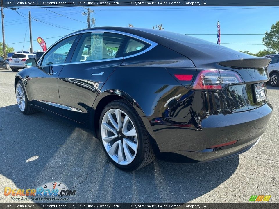 2020 Tesla Model 3 Standard Range Plus Solid Black / White/Black Photo #4