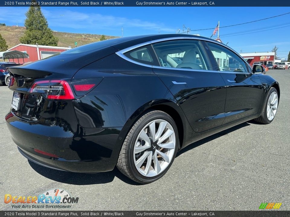 2020 Tesla Model 3 Standard Range Plus Solid Black / White/Black Photo #6