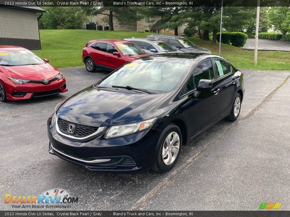 2013 Honda Civic LX Sedan Crystal Black Pearl / Gray Photo #2