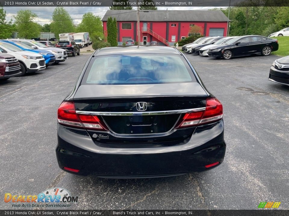 2013 Honda Civic LX Sedan Crystal Black Pearl / Gray Photo #4