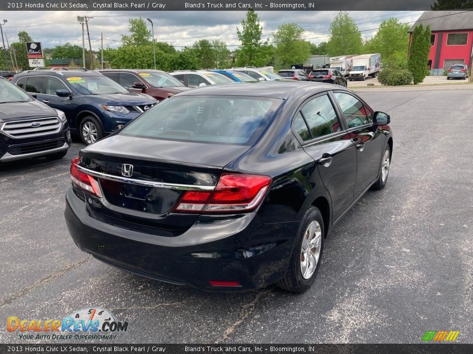 2013 Honda Civic LX Sedan Crystal Black Pearl / Gray Photo #5