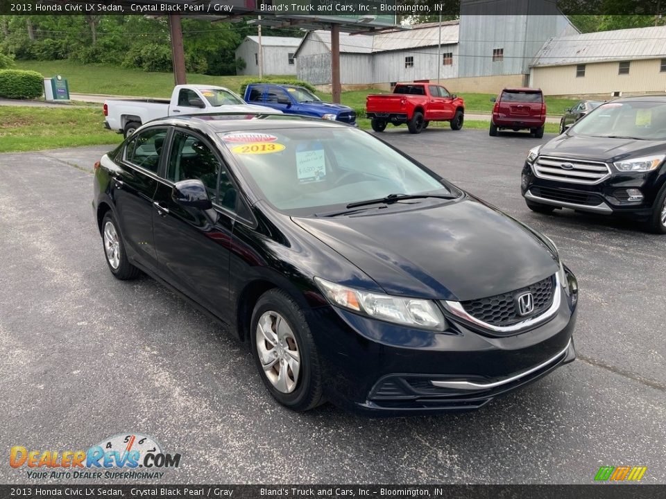 2013 Honda Civic LX Sedan Crystal Black Pearl / Gray Photo #6